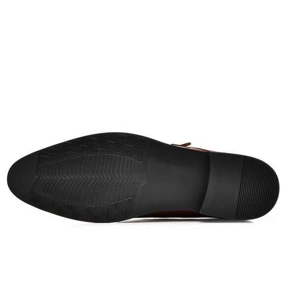 US10 CHAMARIPA height increase 2.7inches Elevator double monk Shoes Men brown